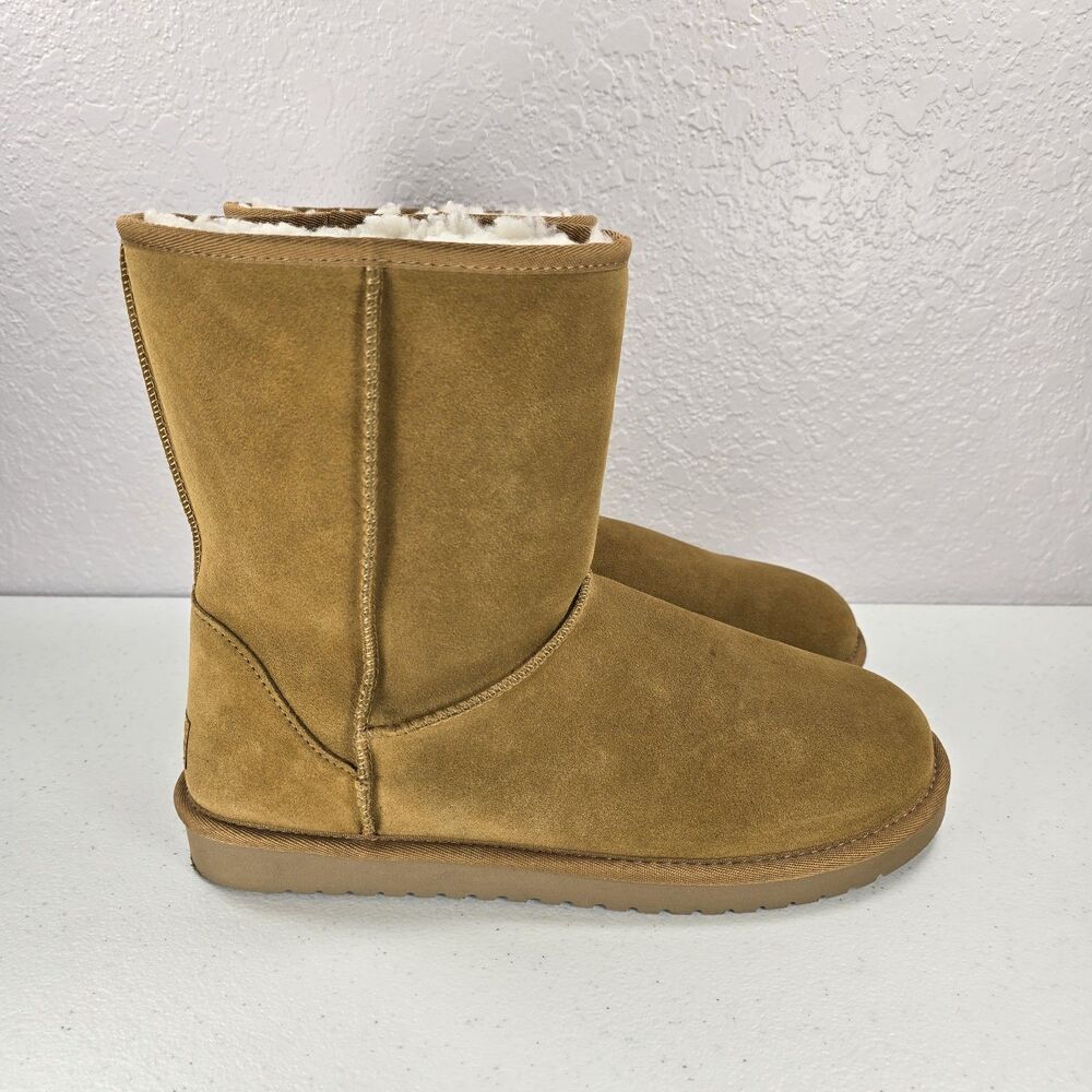 Koolaburra Ugg Boots Womens 11 Wide Koola Short Chestnut Brown Winter Suede